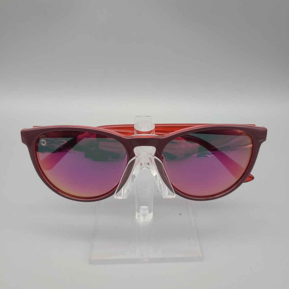 Knockaround Mai Tais Sunglasses Translucent Red Pink Mirrored Lenses Rounded